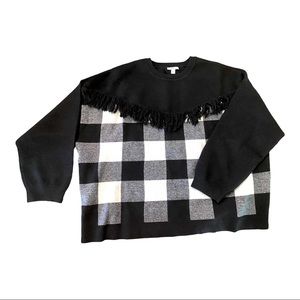 Black and white checkered sweater